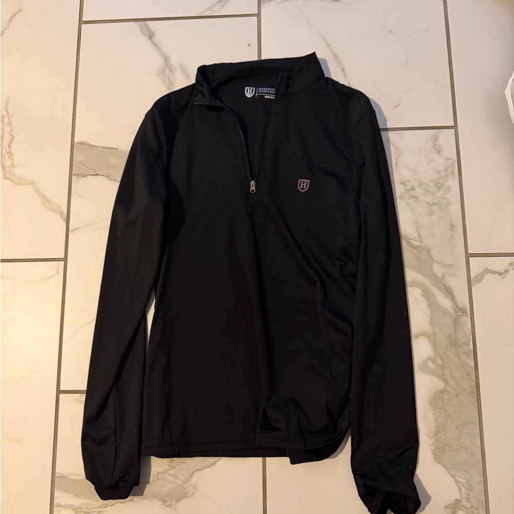 Black Quarter-Zip Performance Pullover Jacket
